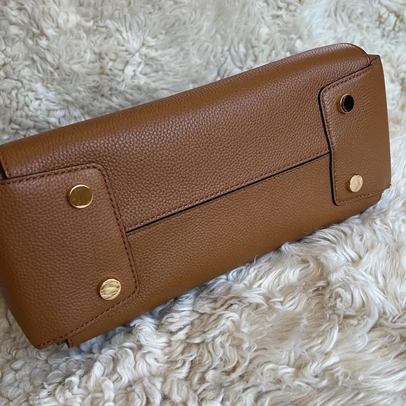 NWT Michael Kors Mercer Brown Pebbled Leather Satchel / Tote - Picture 9 of 11